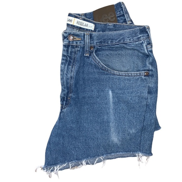 Handmade Lee Regular Fit Jean Distressed Hem Shorts - Picture 1 of 14
